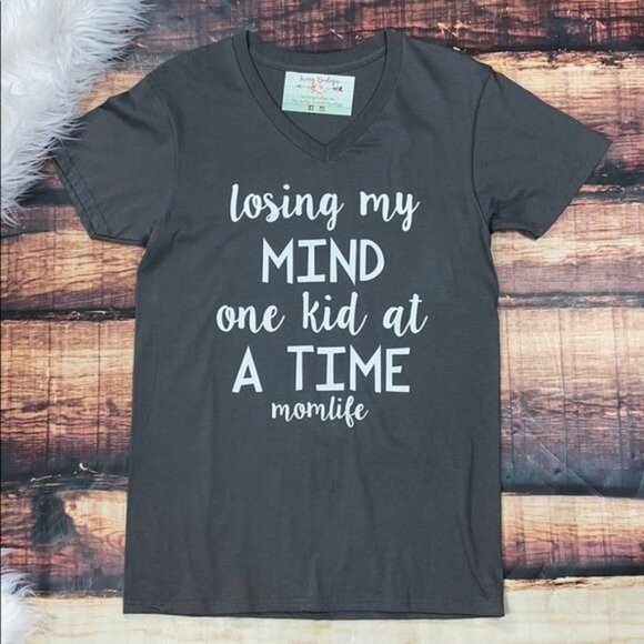 Tops - SALE Losing My Mind One Kid at a Time Graphic Mom Tee Shirt
